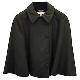 See by Chloé-See by Chloé Short Cape Coat in Green Wool-Green