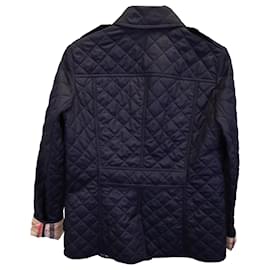 Burberry-Burberry Quilted Jacket in Navy Blue Nylon-Navy blue
