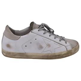 Golden Goose-Golden Goose Super Star Sneakers aus weißem Leder-Weiß