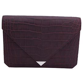 Alexander Wang Pochette enveloppe Prisma embossée en cuir bordeaux Bordeaux