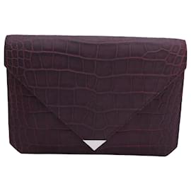 Alexander Wang-Bolso de mano tipo sobre Prisma con relieve de Alexander Wang en cuero color burdeos-Burdeos