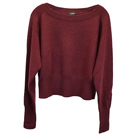 Theory Strickpullover aus burgunderfarbener Wolle Bordeaux