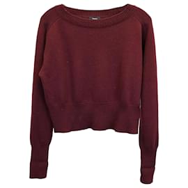 Theory-Theory Knit Sweater in Burgundy Wool	-Dark red