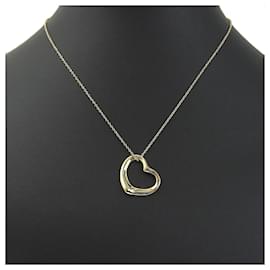 Tiffany & Co-Tiffany & Co 18K Elsa Peretti Open Heart Pendant Necklace Metal Necklace in Excellent condition-Other