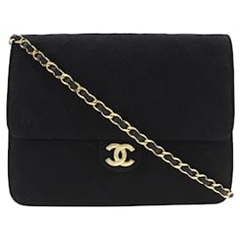 Chanel-Chanel gesteppte Umhängetasche mit CC-Stoffklappe aus Baumwolle, Schultertasche in gutem Zustand-Andere