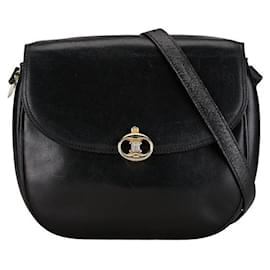 Céline-Celine Leather Triomphe Crossbody Bag Bolsa de ombro de couro em bom estado-Outro