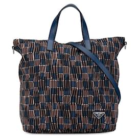 Prada-Prada Tessuto Stampato Tote Canvas Tragetasche in gutem Zustand-Andere