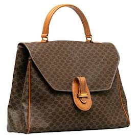 Céline-Celine Macadam Flap Handbag Bolsa de lona em bom estado-Outro