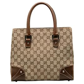 Gucci-Gucci GG Canvas Nailhead Tote  Canvas Handbag 120895 in Good condition-Other