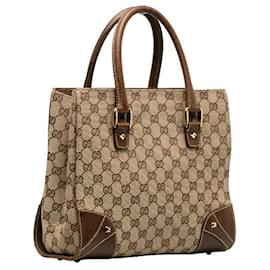 Gucci-Gucci GG Canvas Nailhead Tote Canvas Handtasche 120895 in gutem Zustand-Andere