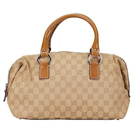 Gucci-Gucci GG Canvas Boston Bag Bolsa de viagem de lona 113009 em bom estado-Outro