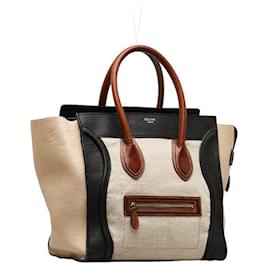 Céline-Celine Leder Tricolor Gepäck Tote Lederhandtasche in gutem Zustand-Andere