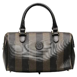 Fendi-Fendi Pequin Boston Bag Canvas Reisetasche in gutem Zustand-Andere