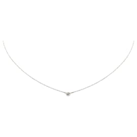 Tiffany & Co-Tiffany Silver Elsa Peretti Diamonds by the Yard Pendant Necklace-Silvery