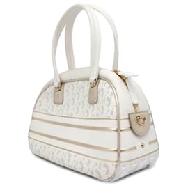 Dior-Bolsa de boliche Dior branca média perfurada em couro de bezerro Vibe Classic-Branco