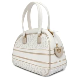 Dior-Sac Bowling Vibe Classic Medium en cuir de veau perforé blanc Dior-Blanc