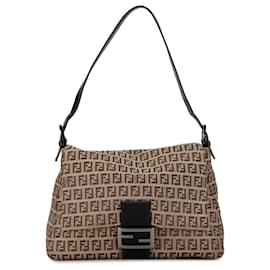 Fendi-Fendi Brown Zucchino Canvas Mamma Forever-Castaño,Marrón claro