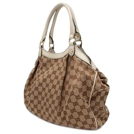 Gucci-Gucci Brown GG Leinwand Sukey Tote-Braun,Beige