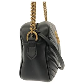 Gucci-Gucci Petit sac à bandoulière noir GG Marmont Matelasse-Noir