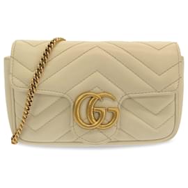 Gucci-Bolso bandolera Gucci Super Mini GG Marmont blanco-Blanco