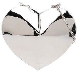 ALAÏA Clutch Le Coeur Minaudiere prateada com alça Prata