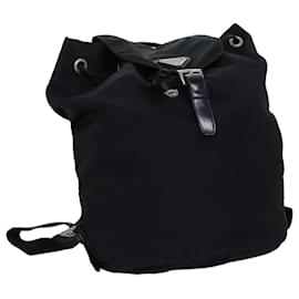 Prada-Mochila PRADA Nylon Negro Autenticación 74966-Negro