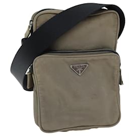 Prada-PRADA Shoulder Bag Nylon Beige Auth 75014-Beige