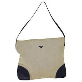 Prada-PRADA Shoulder Bag Canvas Beige Auth 74475-Beige