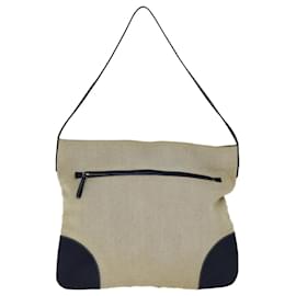 Prada-PRADA Shoulder Bag Canvas Beige Auth 74475-Beige