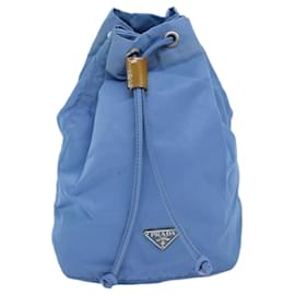 Prada-PRADA Kordelzugbeutel Nylon Hellblau Auth 75006-Hellblau