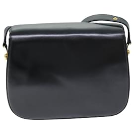 Bally-BALLY Shoulder Bag Leather Black Auth 75138-Black