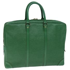Louis Vuitton-LOUIS VUITTON Epi Porte Documents Voyage Business Bag Verde M54474 Autenticação de LV 74522-Verde