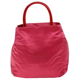 Prada-PRADA Bolsa de mão cetim rosa Auth 74537-Rosa