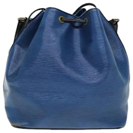 Louis Vuitton-LOUIS VUITTON Epi Petit Noe Umhängetasche zweifarbig Schwarz Blau M44152 LV Auth 74080-Schwarz,Blau