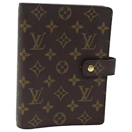 Louis Vuitton-LOUIS VUITTON Monogram Agenda MM Day Planner Cover R20105 LV Auth 72237-Monogram