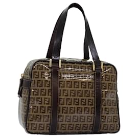 Fendi-Bolsa de mão FENDI Zucchino Canvas Bege Auth yk12558-Bege