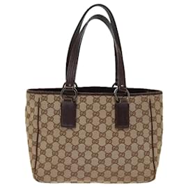 Gucci-GUCCI GG Canvas Handtasche Beige 113019 Auth mr161-Beige