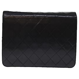 Chanel-Bolso de hombro con cadena CHANEL Matelasse Piel de cordero Negro CC Auth yk12417A-Negro
