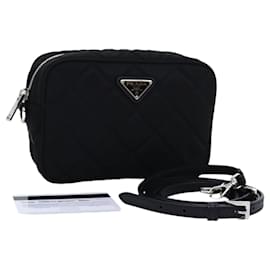 Prada-Bolso Bandolera PRADA Nylon Negro 1BH028 Autentica 74728A-Negro