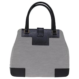 Gucci-GUCCI Hand Bag Canvas Gray Auth yk12484-Grey