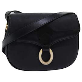 Christian Dior-Christian Dior Bolso De Hombro Cuero Negro Auth yk12454-Negro