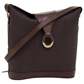 Christian Dior-Christian Dior Trotter Canvas Shoulder Bag PVC Brown Auth yk12486-Brown