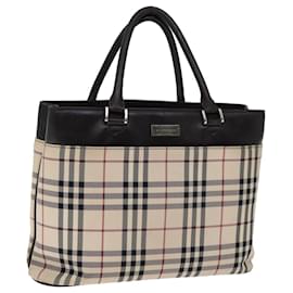 Burberry-BURBERRY Nova Check Sac à main Toile Beige Auth bs14326-Beige