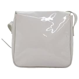 Céline-CELINE Bolsa de Ombro Esmalte Branco Auth bs14161-Branco