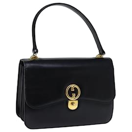 Gucci-Bolsa de mão GUCCI em couro preto Auth bs14246-Preto