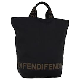 Fendi-FENDI Hand Bag Nylon Black Auth bs14282-Black