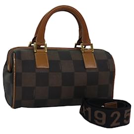 Fendi-FENDI Borsa a mano in tela pecan 2 vie Marrone Nero Auth yk12478-Marrone,Nero