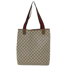 Gucci-GUCCI GG Supreme Web Sherry Line Einkaufstasche Beige Rot Grün 39 02 003 Auth 73610-Rot,Beige,Grün