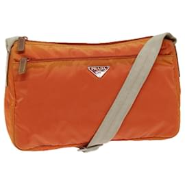 Prada-PRADA Shoulder Bag Nylon Orange Auth 74735-Orange