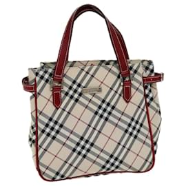 Burberry-Bolso de mano BURBERRY Nova Check Blue Label Nylon Beige Auth yk12517-Beige